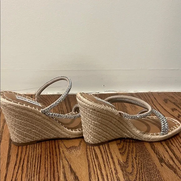 *Worn Once* Steve Madden Glittering Silver Wedges - Picture 2 of 4